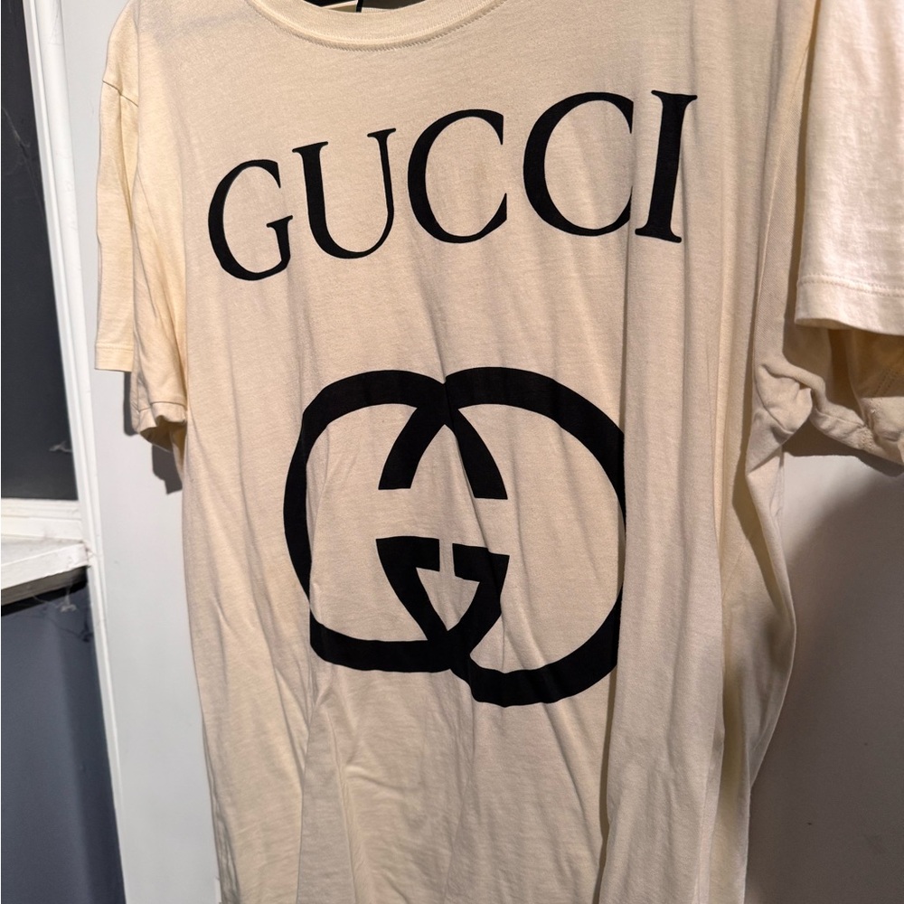 Gucci Cream Logo Men's Shirt